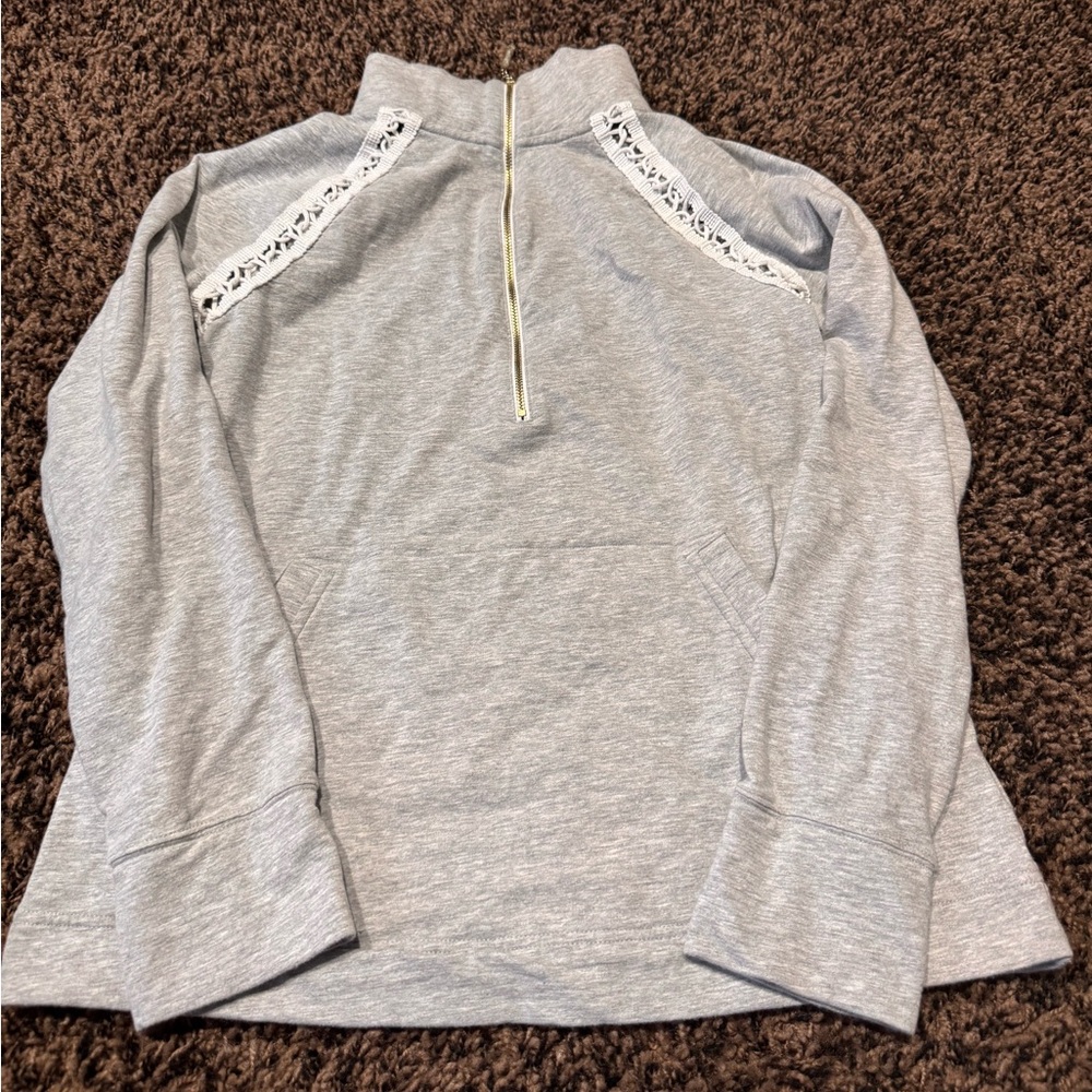 Lily Pulitzer size small grey zip pullover